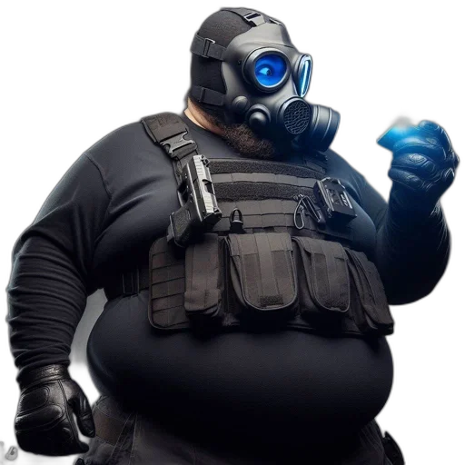mask, robot, weapon, jacket transparent PNG cut-out