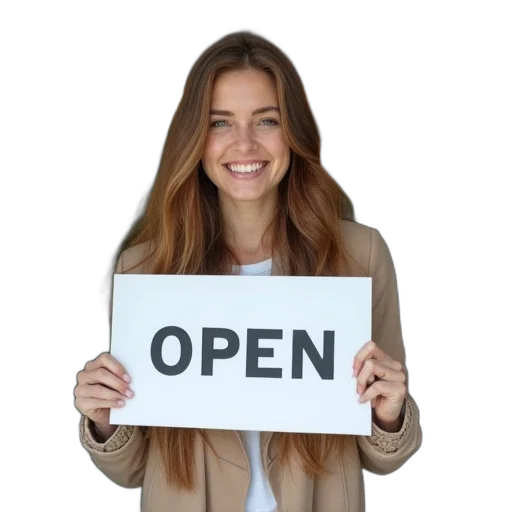 staff, woman, long, hair transparent PNG cut-out