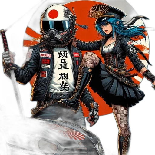 weapon, sword, robot, cyberpunk transparent PNG cut-out