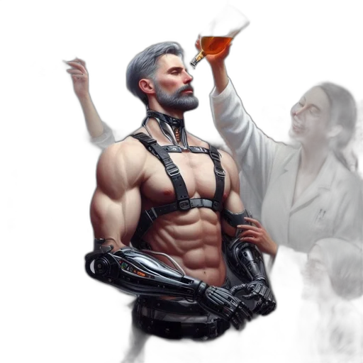 robot, food, concept art, cyberpunk transparent PNG cut-out
