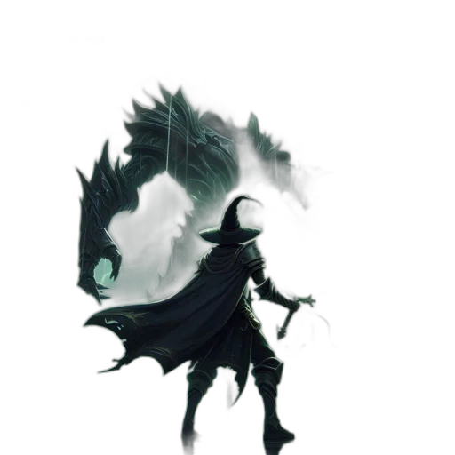 dragon, mask, creature, staff transparent PNG cut-out