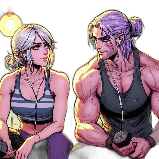 comic book art, concept art, cyberpunk, cartoon transparent PNG cut-out