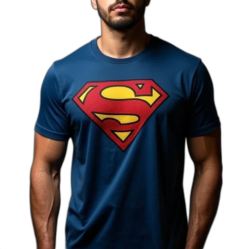 comic book art, man, wearing, superman transparent PNG cut-out