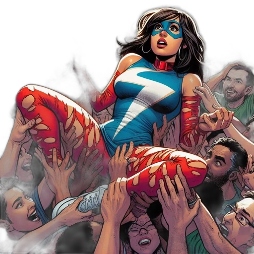 comic book art, concept art, exuberant, crowd transparent PNG cut-out