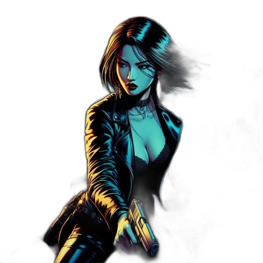 jacket, comic book art, concept art, fantasy art transparent PNG cut-out