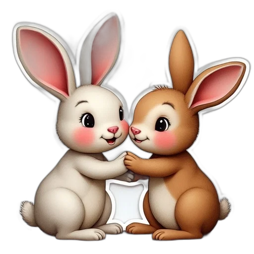 photorealistic, cartoon, rabbit, head transparent PNG cut-out