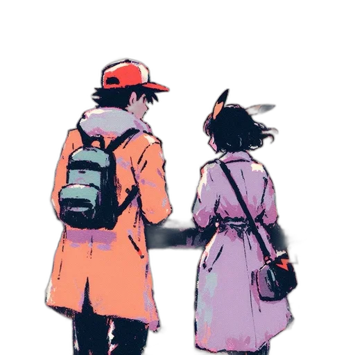 jacket, hat, dress, watercolor transparent PNG cut-out