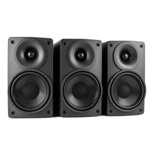 set, three, identical, speakers transparent PNG cut-out