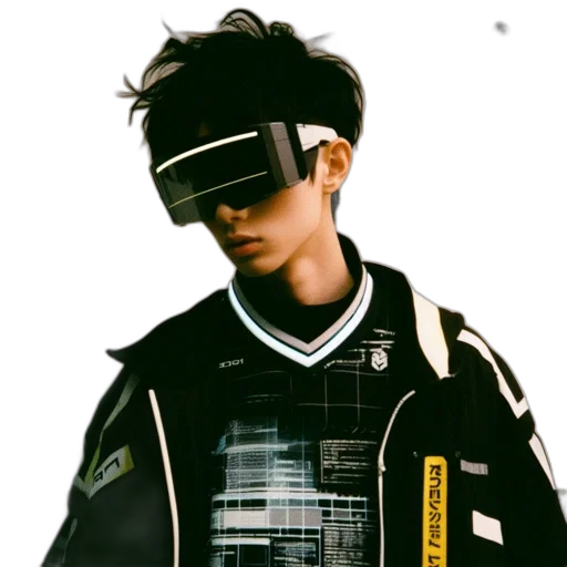 jacket, robot, mask, staff transparent PNG cut-out