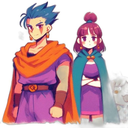 dress, staff, anime, concept art transparent PNG cut-out
