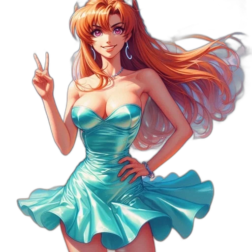 dress, anime, fantasy art, pixel art transparent PNG cut-out