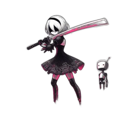 weapon, robot, staff, sword transparent PNG cut-out