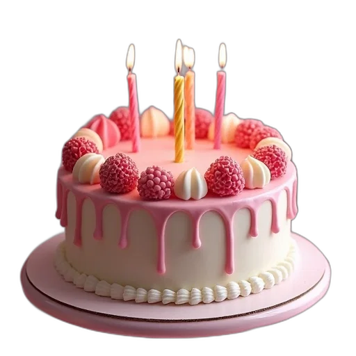 food, 3d render, pastel, birthday transparent PNG cut-out