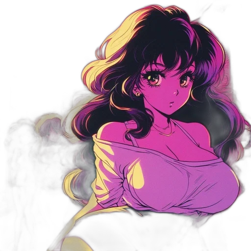 dress, concept art, anime, vaporwave transparent PNG cut-out