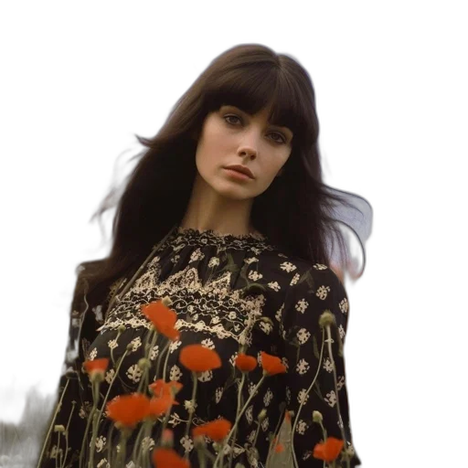 dress, jacket, face, hair transparent PNG cut-out