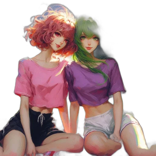 hair, vaporwave, anime, concept art transparent PNG cut-out