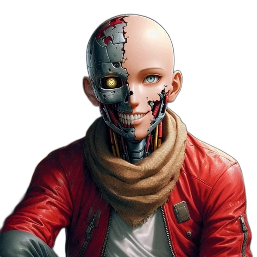 mask, robot, face, jacket transparent PNG cut-out
