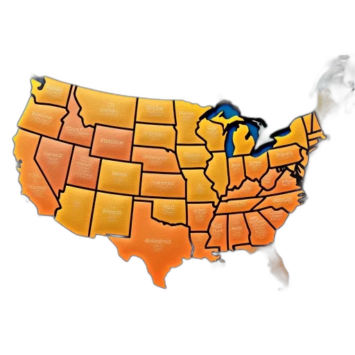 puzzle, map, usa, image transparent PNG cut-out