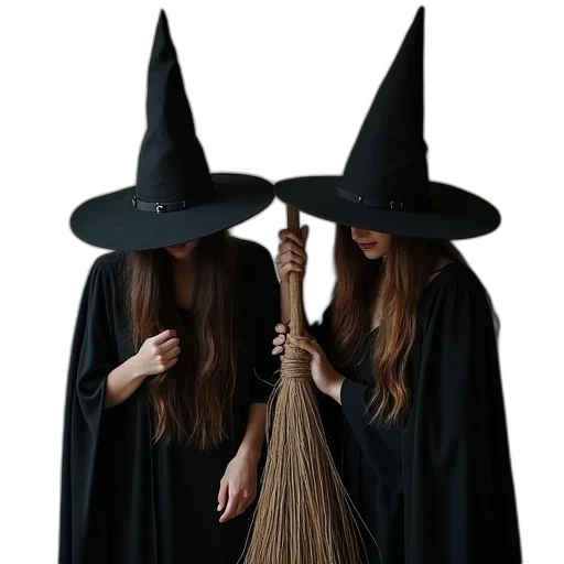 hat, staff, dress, hair transparent PNG cut-out