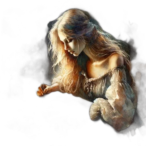 dragon, dress, hair, creature transparent PNG cut-out