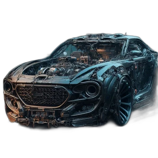 car, weapon, concept art, 3d render transparent PNG cut-out