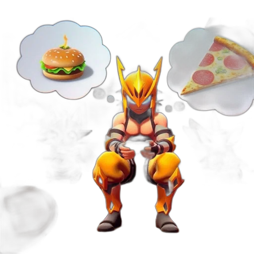 food, concept art, pixel art, 3d render transparent PNG cut-out
