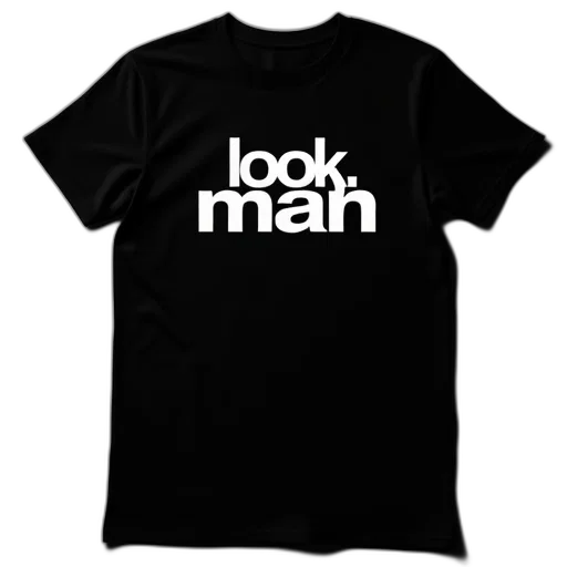 black, shirt, words, look transparent PNG cut-out