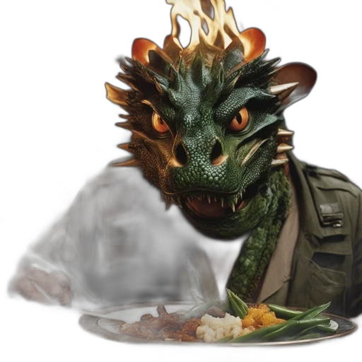 dragon, creature, staff, animal transparent PNG cut-out