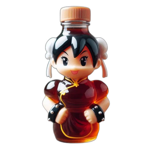 bottle, food, 3d render, concept art transparent PNG cut-out