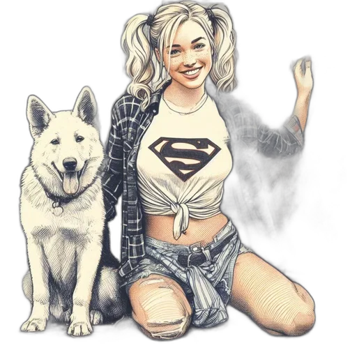 animal, comic book art, cartoon, fantasy art transparent PNG cut-out