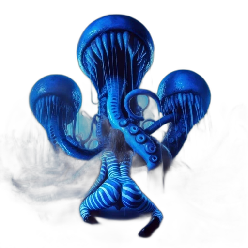 creature, hair, robot, staff transparent PNG cut-out