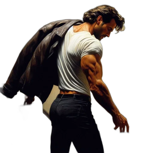 jacket, weapon, concept art, comic book art transparent PNG cut-out