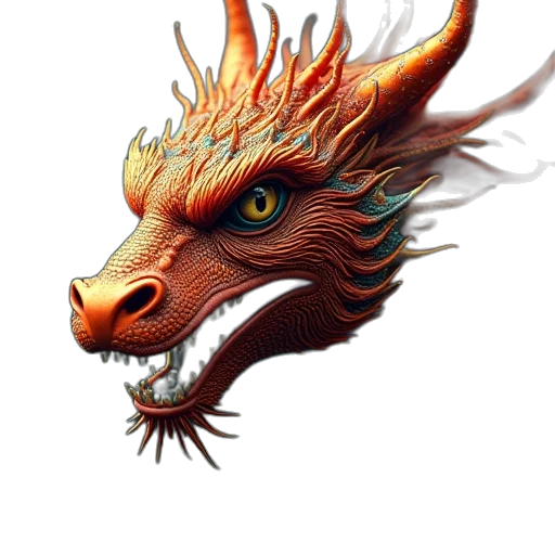 dragon, creature, mask, staff transparent PNG cut-out