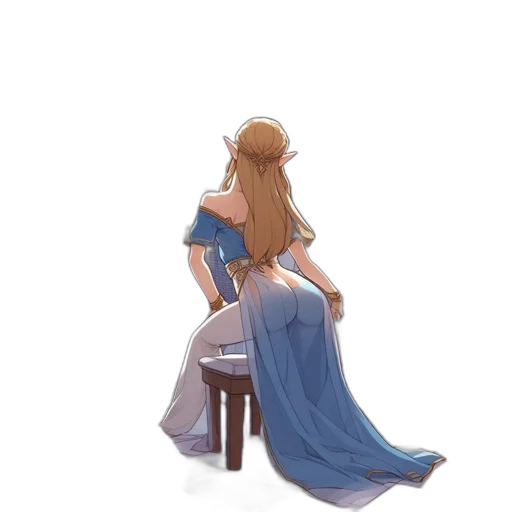 dress, crown, staff, hair transparent PNG cut-out