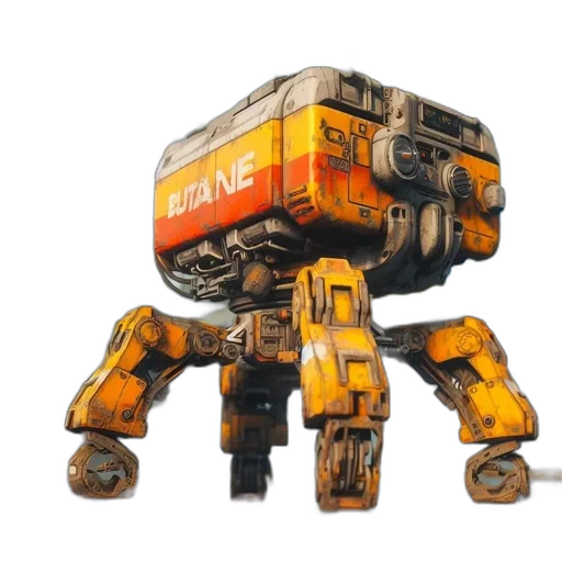 robot, weapon, concept art, 3d render transparent PNG cut-out
