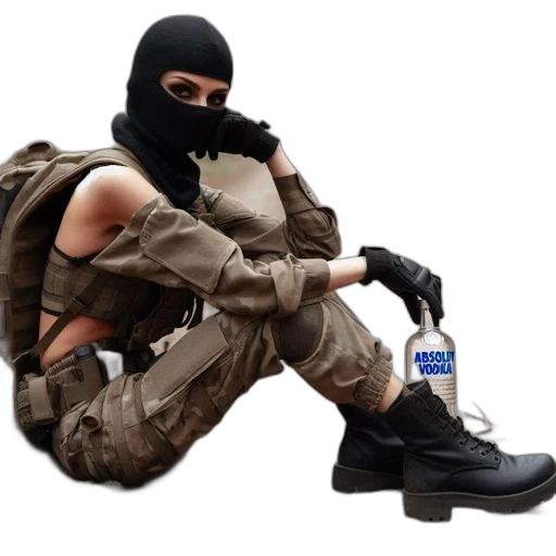 jacket, weapon, shoes, bottle transparent PNG cut-out
