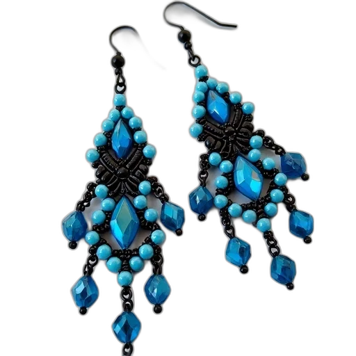 jewelry, blue, pair, handcrafted transparent PNG cut-out