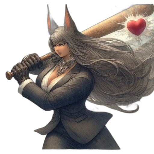 staff, hair, weapon, concept art transparent PNG cut-out