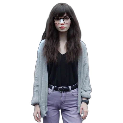 jacket, hair, dress, creature transparent PNG cut-out