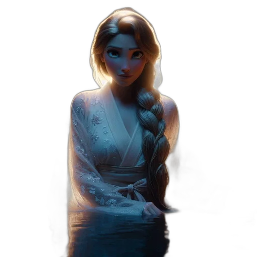 dress, face, staff, crown transparent PNG cut-out