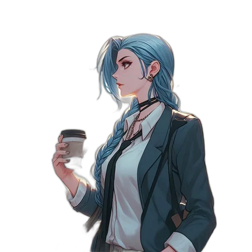 jacket, staff, anime, concept art transparent PNG cut-out