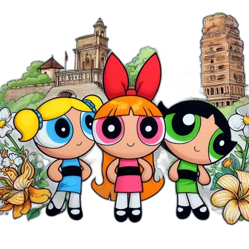 cartoon, concept art, anime, city street transparent PNG cut-out
