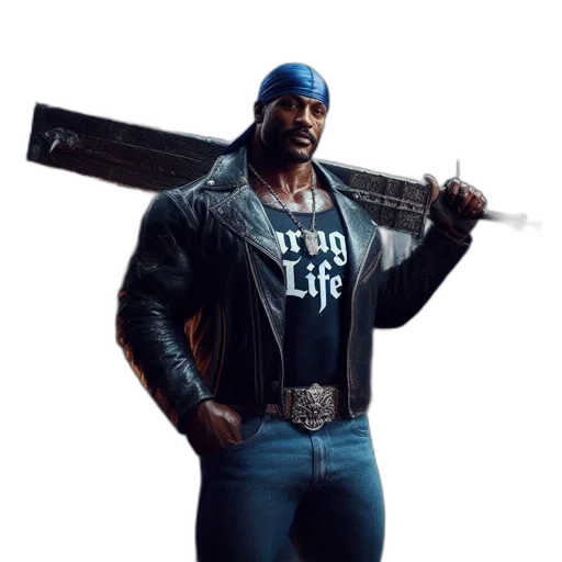 weapon, sword, jacket, staff transparent PNG cut-out