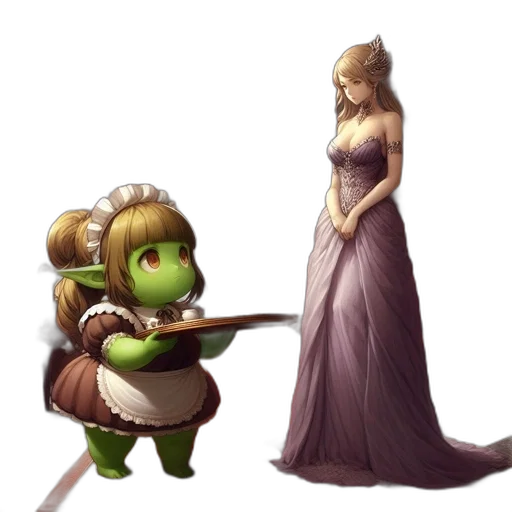 dress, staff, concept art, fantasy art transparent PNG cut-out