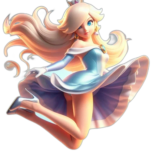 dress, staff, hair, crown transparent PNG cut-out