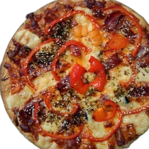 food, photorealistic, pizza, red transparent PNG cut-out