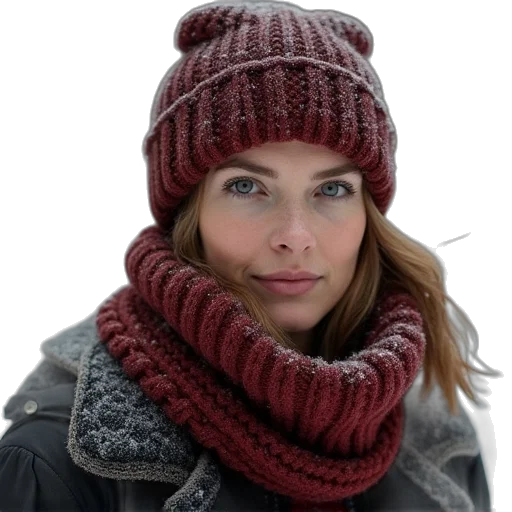 hat, photorealistic, neck, warmer transparent PNG cut-out