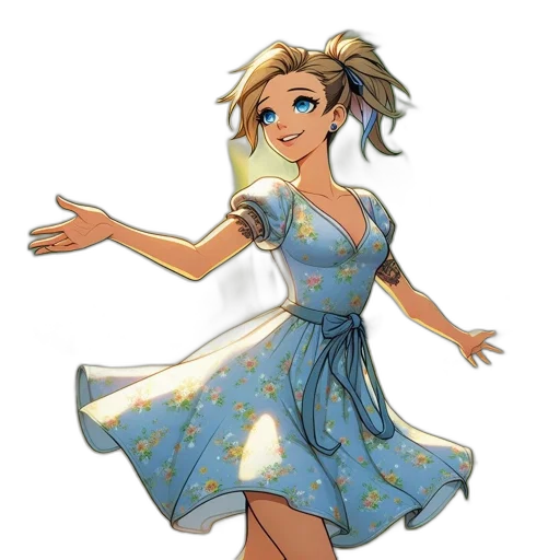 dress, staff, concept art, cartoon transparent PNG cut-out