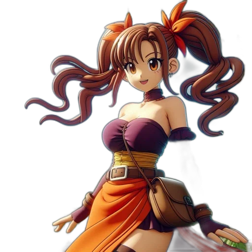 dress, staff, anime, fantasy art transparent PNG cut-out