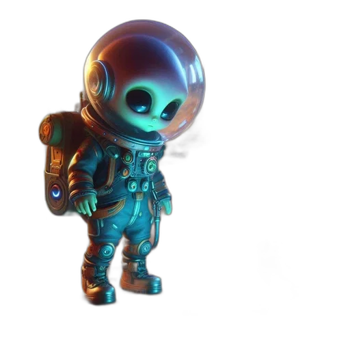 robot, 3d render, concept art, outer space transparent PNG cut-out
